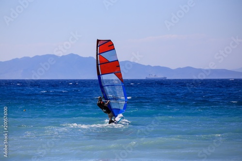 windsurfing on Rhodes island Greece