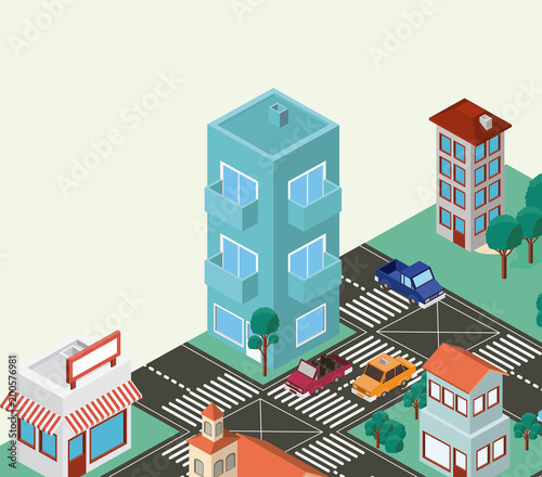 isometric city scene icons © grgroup