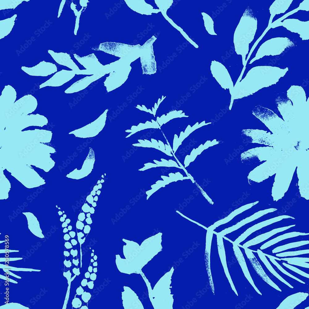 Obraz premium Spring flower seamless pattern. Fresh spring watercolor floral seamless pattern for wedding cards, seamless pattern background of websites and mobile app and organic food sign and banners.