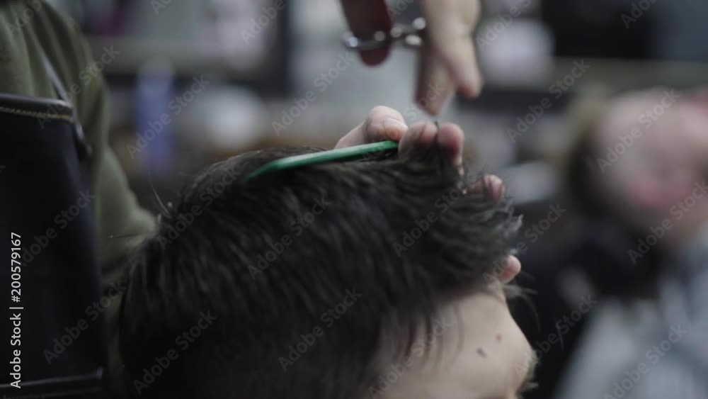the hairdresser shears the hairdresser shears