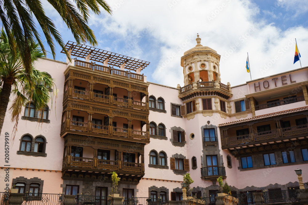 Hotel building in colonial style, Canary Islands