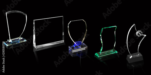 Awards over black background photo