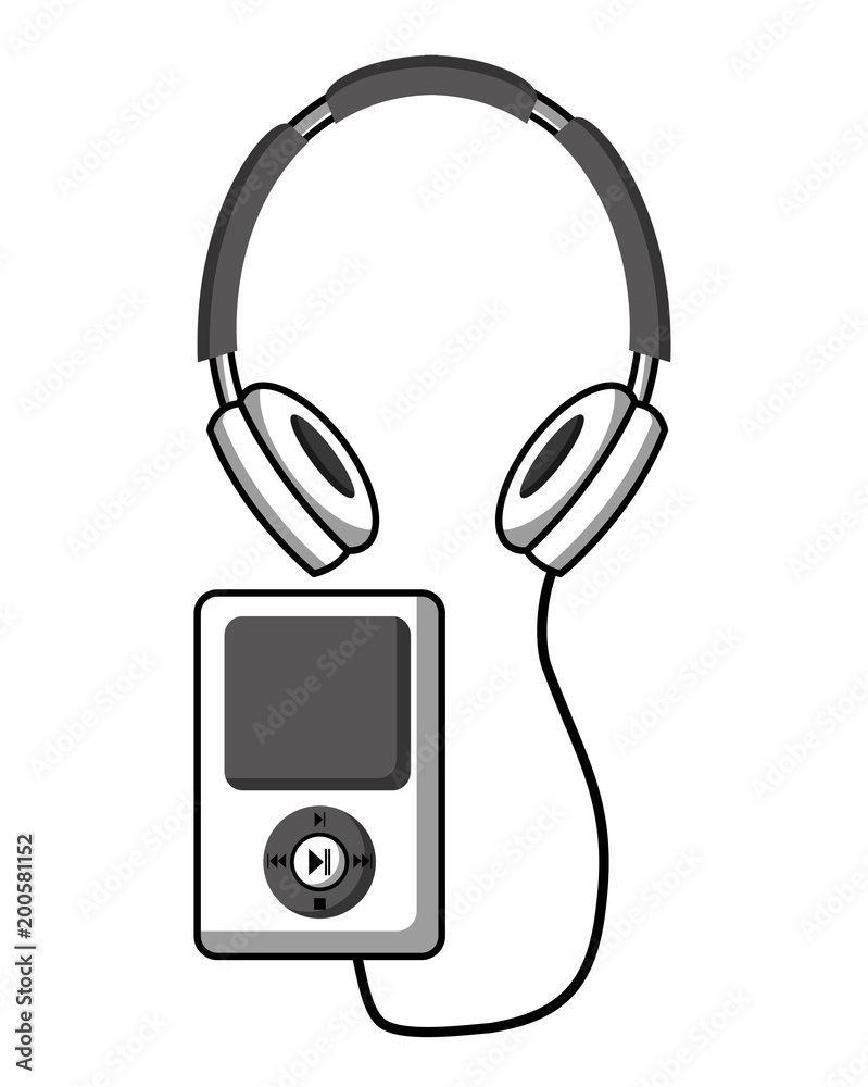 music player with headphone vector illustration design music player with headphone vector illustration design