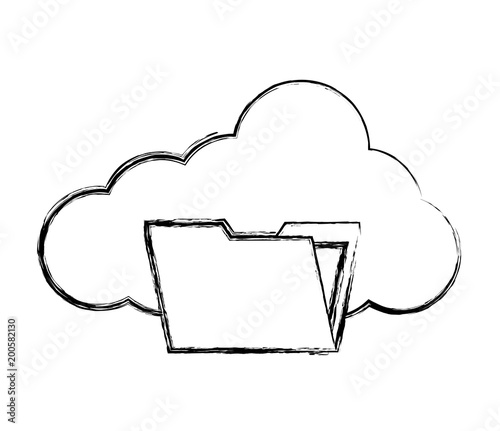 cloud computing with folder vector illustration design photo