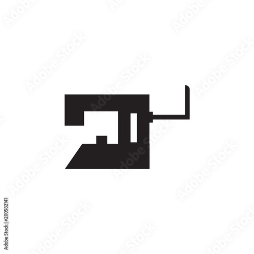 Classic sewing machine icon isolated on white background