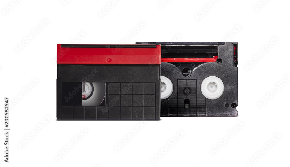 mini DV cassette on white background mini DV cassette on white background