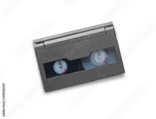 mini DV cassette on white background