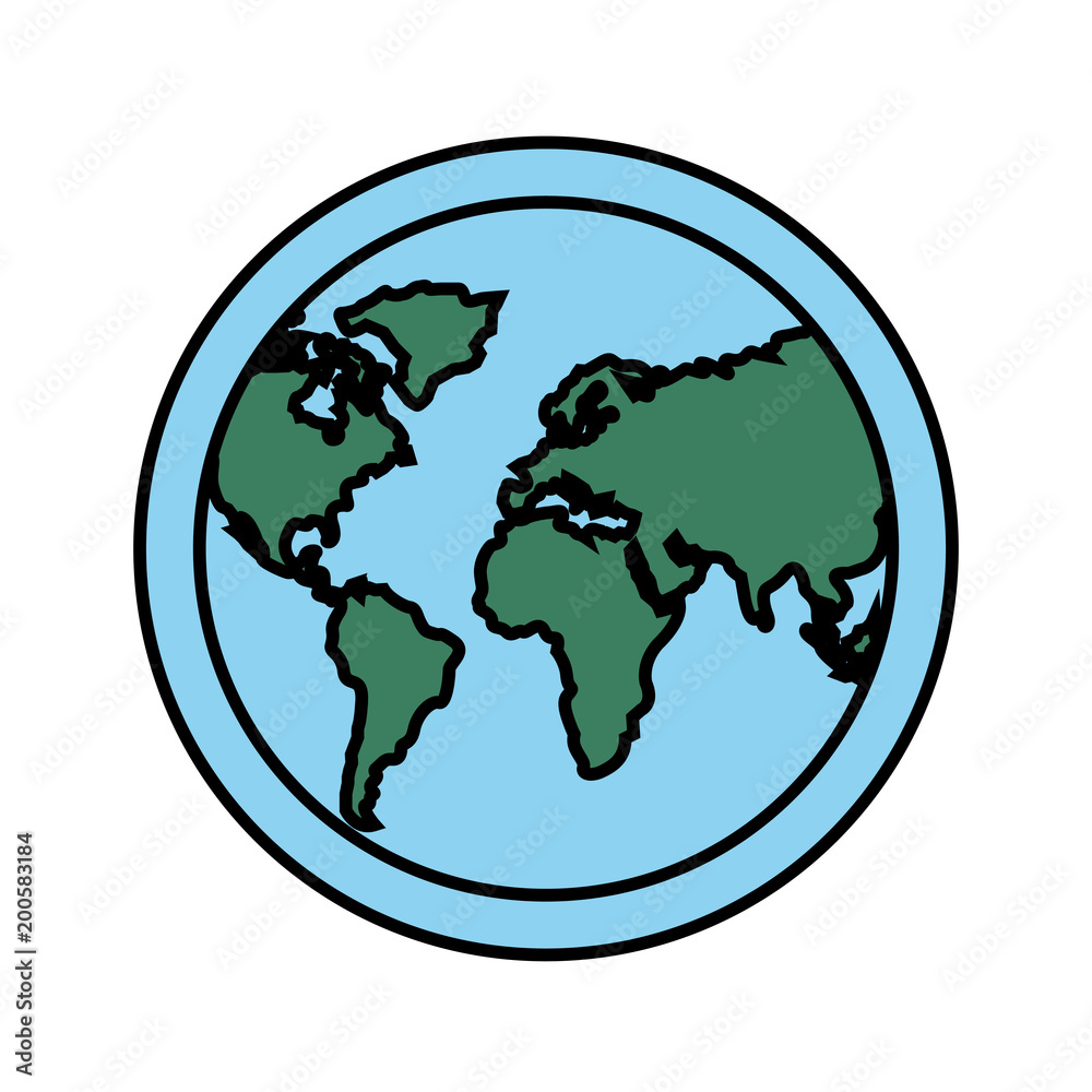 globe world planet earth map vector illustration