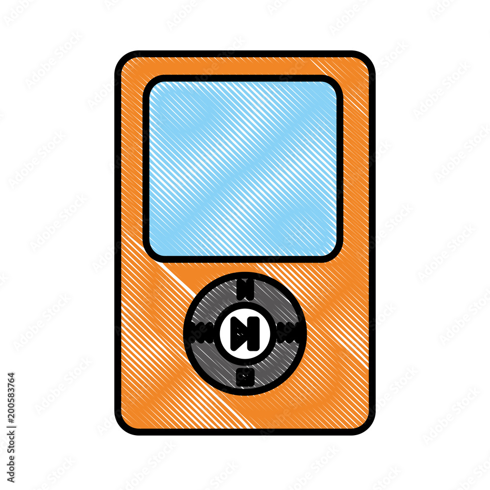 mp3 player music audio image vector illustration drawing style Stock Vector  | Adobe Stock