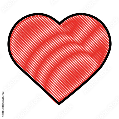 heart love passion feeling image vector illustration drawing style