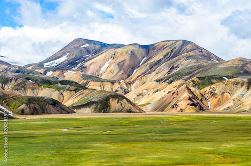 The rhyolite wonderfull mountans of Landmannalaugar, one of the most beautiful places in Iceland.