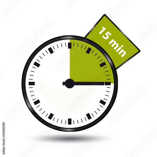 Timer 15 Minuten - Vektor Illustration - Freigestellt auf weißem Hintergrund