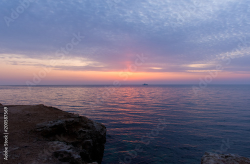 Clouds over sea  sunset over sea