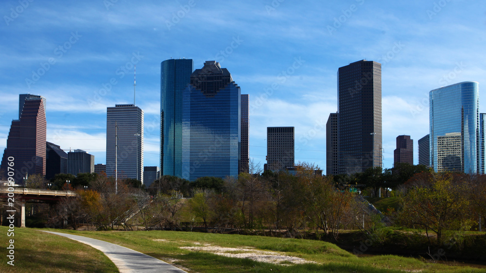 Houston, Texas skyline on a sunny day