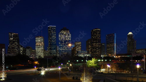 Houston, Texas skyline at night