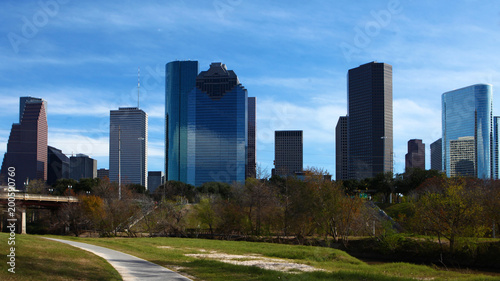 Houston  Texas skyline on a sunny day
