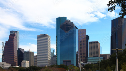 Houston  Texas city center on a sunny day