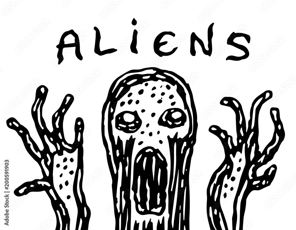 Fototapeta premium The ugly jelly-like alien. Vector illustration.