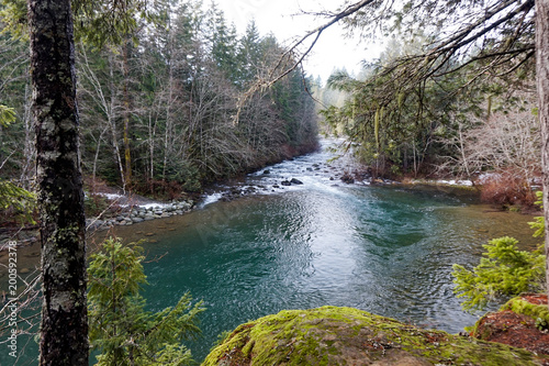 Fototapeta Naklejka Na Ścianę i Meble -  Nymph Falls Nature Park, Barbers Hole, Puntledge River ~ Comox-Strathcona, Vancouver Island, BC, Canada