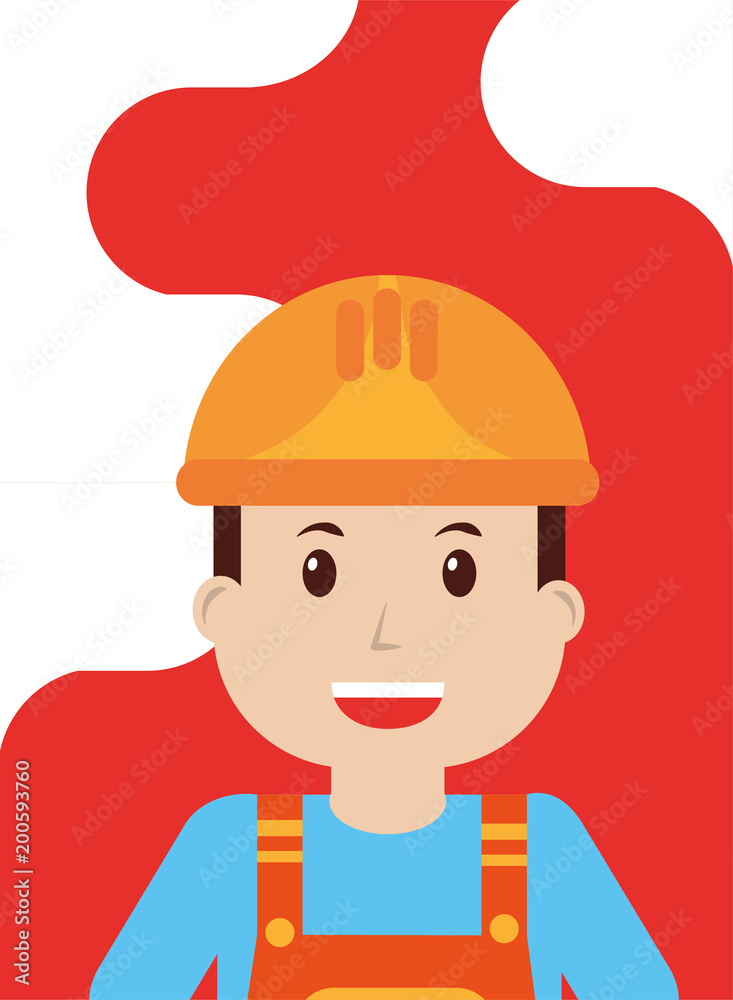repairman in overalls and helmet - people workers profession vector illustration repairman in overalls and helmet - people workers profession vector illustration