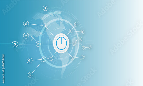 Money transfer. Global Currency. Stock Exchange. Stock vector illustration.