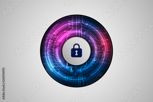 Protection concept. Protect mechanism, system privacy. Vector illustration