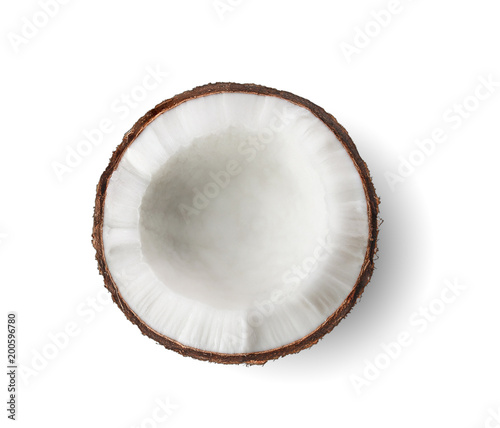 Coconut with chadow isolated on white background
