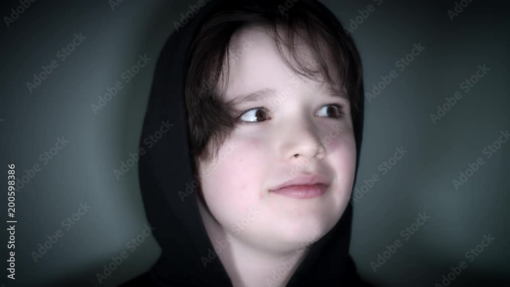 4k Child Portrait Face Looking Around Happy 4k Child Portrait Face Looking Around Happy