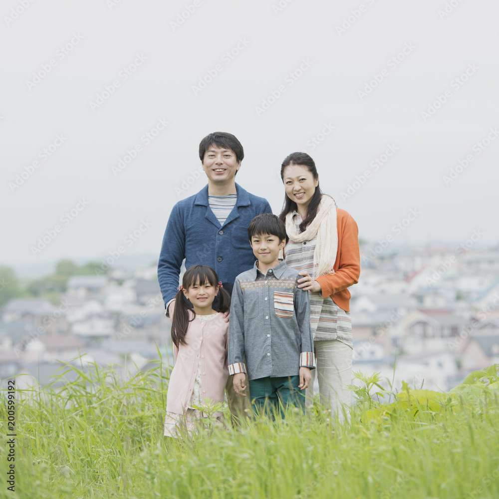 街並みと家族 街並みと家族