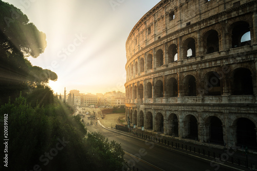 Papier peint Rome Colosseum at sunrise in Rome, Italy