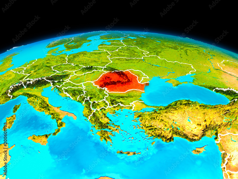 Romania in red