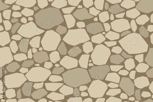 Light brown stone wall texture. Vector seamless background.
