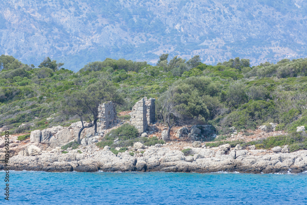 Ancient ruins on the Turkish island