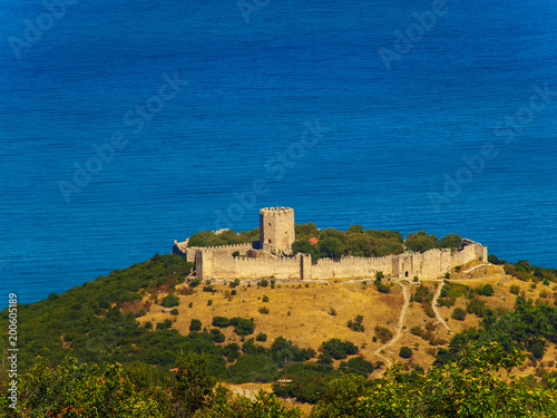 Aerial view of the castle of Platamon, Pieria, Macedonia, Greece