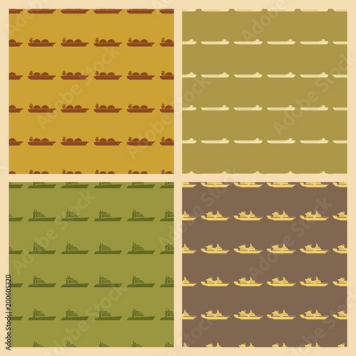Sea transport vector illustration on a seamless pattern background