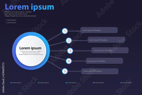 infographic 5 option vector banner concept template