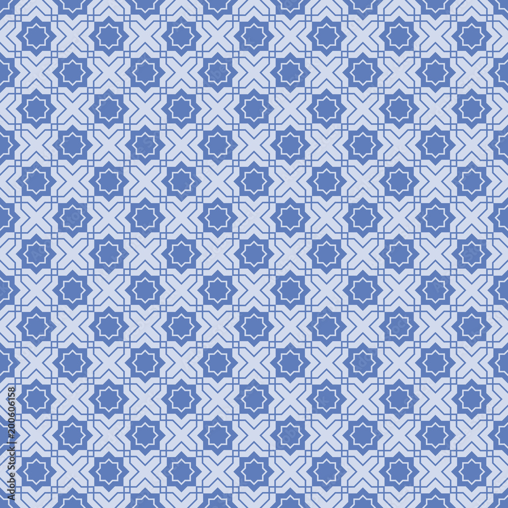 Blue geometric seamless pattern