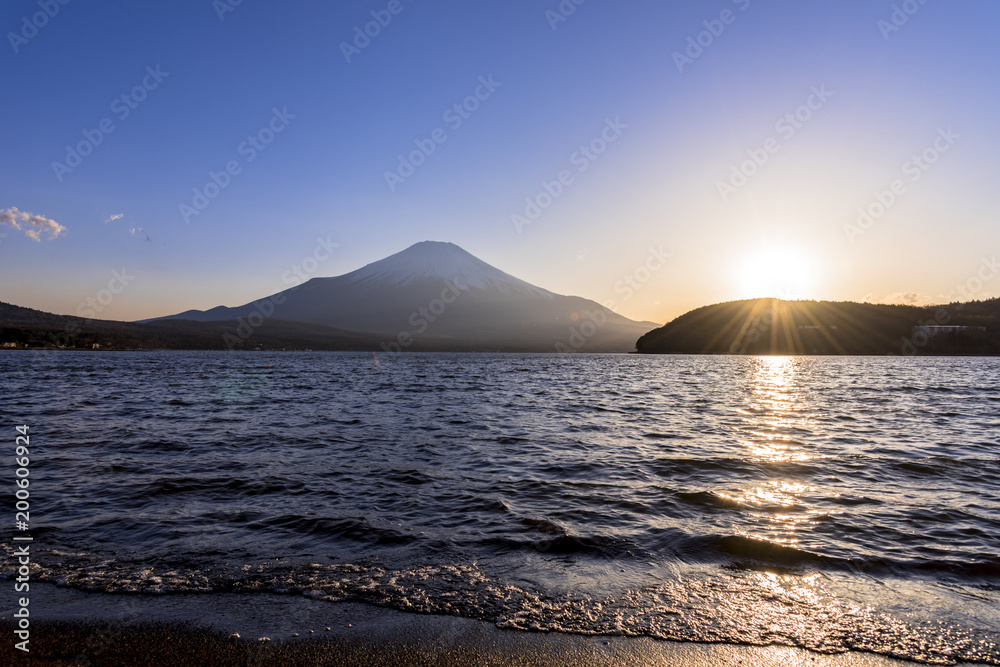 山中湖のサンセット風景