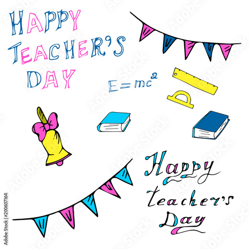 Congratulation on teacher's day, vector image