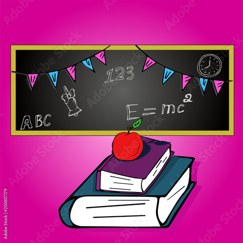 Stock Illustration vector composition on school time