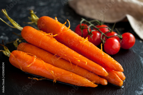 Orange and ginger glazed carrots