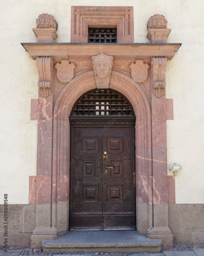 vintage wooden brown door