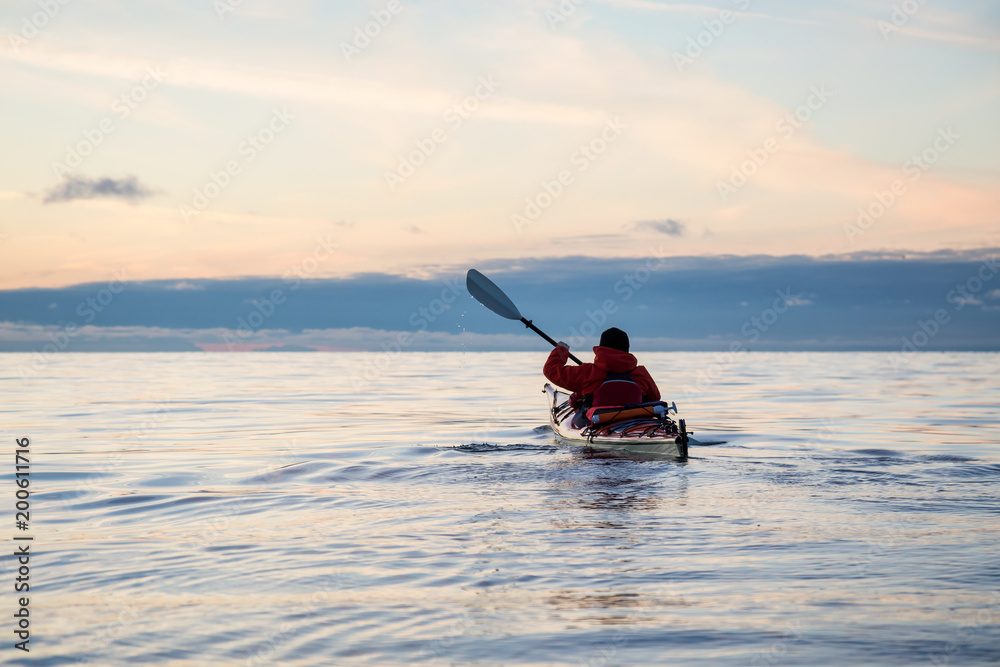 Ocean Kayaking during Sunset