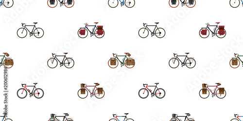 bicycle Seamless Pattern vector cycling isolated background wallpaper vintage touring bicycle