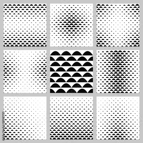 Black and white curved shape pattern design set