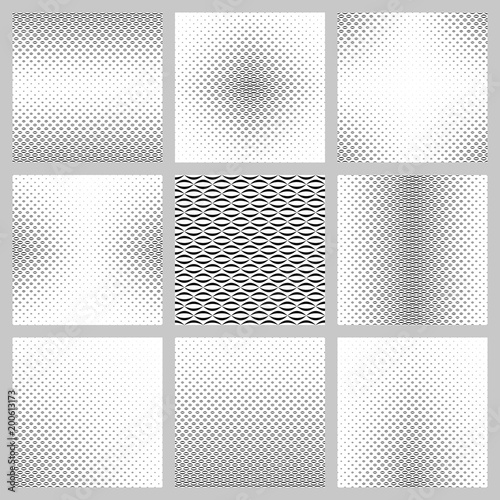 Black and white curved shape pattern background design set
