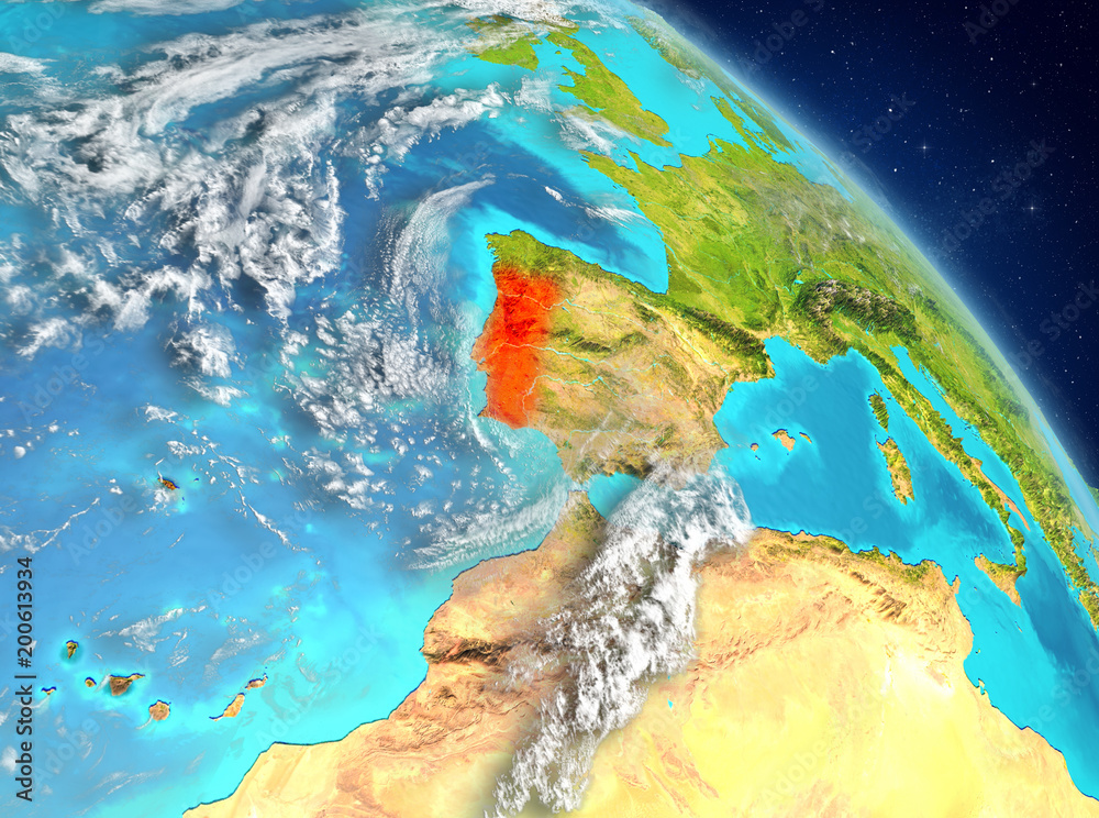 Fototapeta premium Portugal from orbit