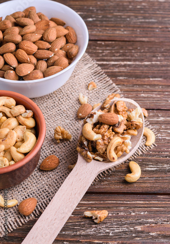 Variety of nuts in bowl