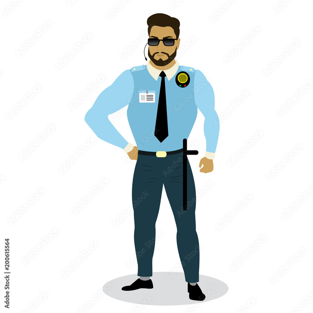 Security man,isolated on white background Security man,isolated on white background