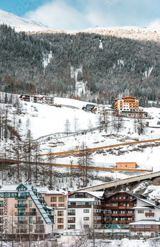 The building of hotels and chalets in the ski Alpine resort